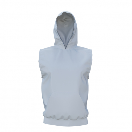 Sleeveless hoodie lower cut