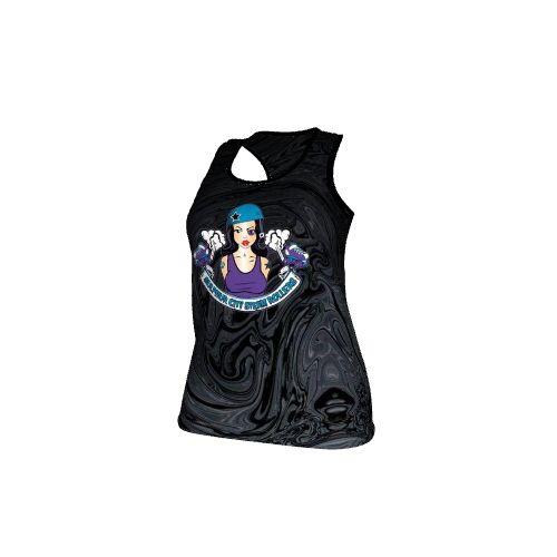 The Matakohe Island, Female, Deep Round Neck Singlet with Extreme Racerback, narrow under arm