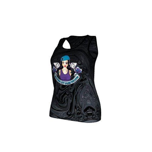 Women's Deep Round Neck Singlet "Waipu" with Racerback, narrow under arm